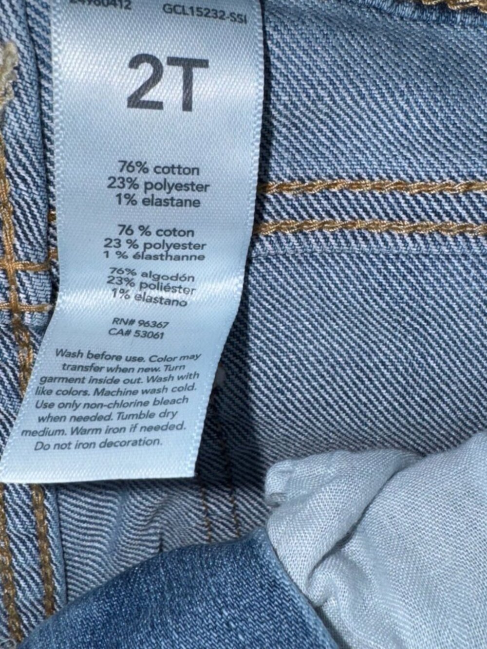 OshKosh Bgosh Super Skinny Blue Jeans 2T Cotton & Polyester - Picture 4 of 6